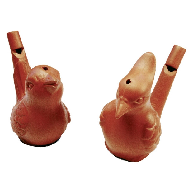 Fuglefløjter af ler, 2 stk.