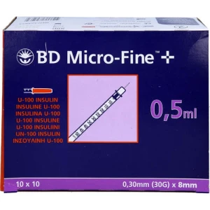 BD MICRO FINE+ U100 8MM, 100X0,5ml 324825