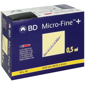BD MICRO FINE+ U40 8MM, 100X0,5 ml 324876