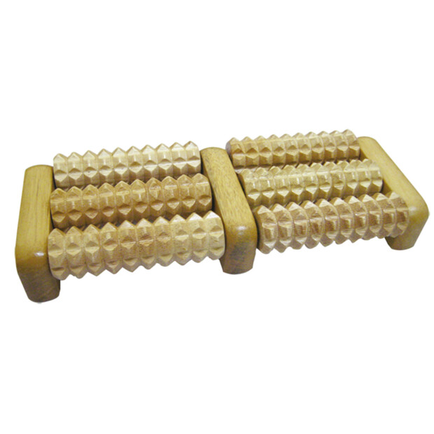 Fodmassagerulle i træ med 3 aksler