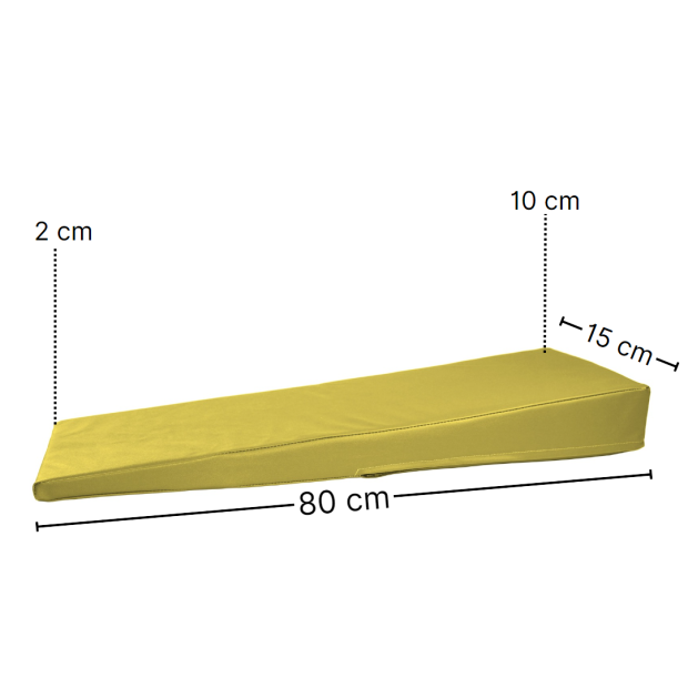 Positioneringskile til ben, gul 80 x 30 x 10/2 cm