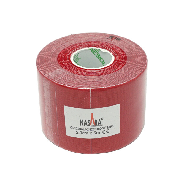 Nasara kinesiologitape 5 cm x 5 m rød