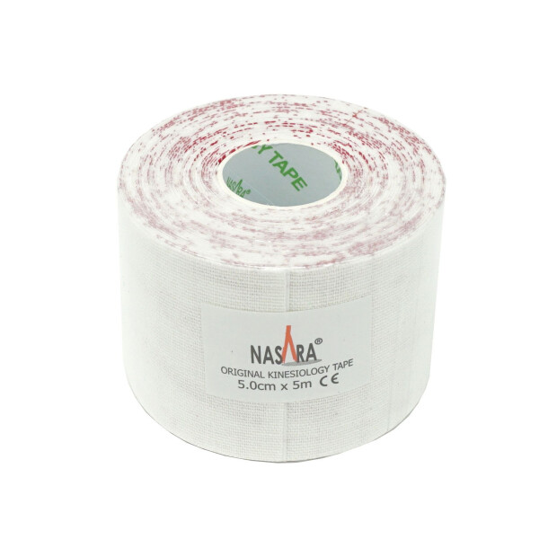 Nasara Kinesiologi Tape 5cm x 5m Hvid