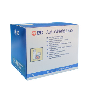 BD Autoshield Duo sikkerhedsn&aring;le, 8 mm, 100 stk.