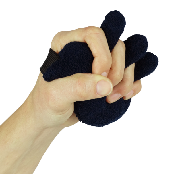 Hånd- og fingerkontrakturpude med fingerseparator