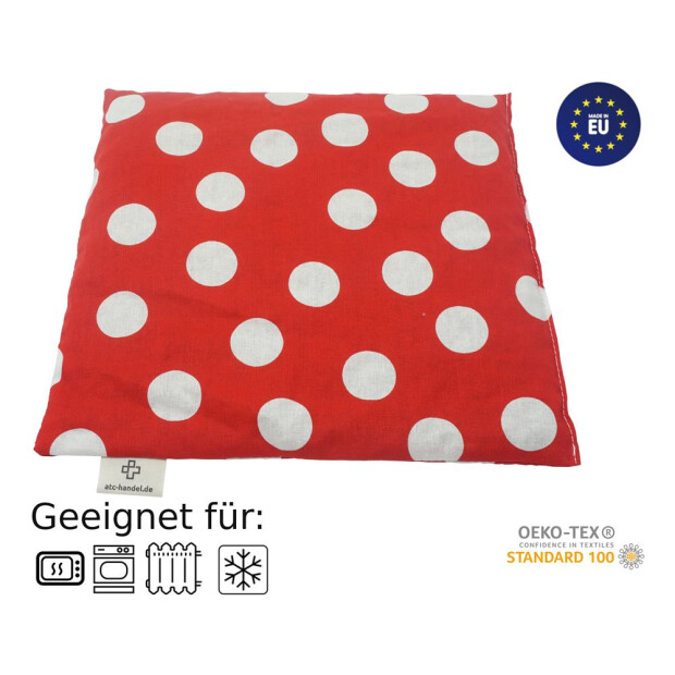 Kirsebærstenspude 24x25cm rød/hvid - Theracozy®