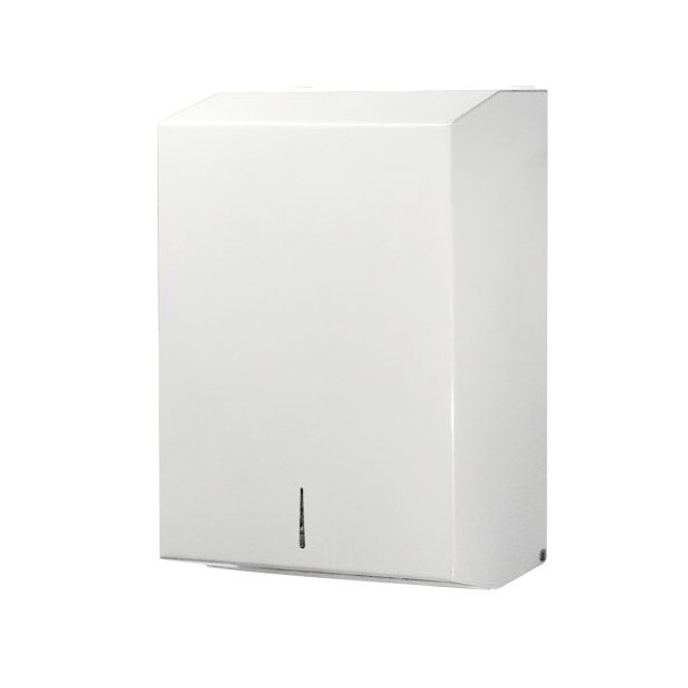 Dispenser til foldede håndklæder metal hvid, 25x37x12cm