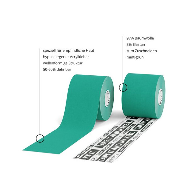 Kintex Kinesiologi Tape Sensitive 5cm x 5m grøn