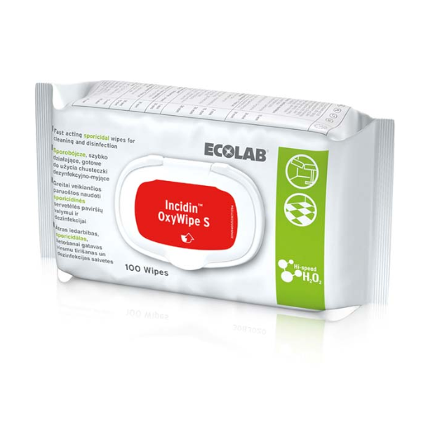 ECOLAB Incidin™ OxyWipe S desinfektionsservietter 100 stk.