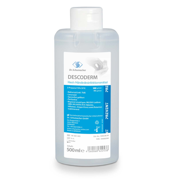 Dr. Schumacher DESCODERM hånd- og huddesinfektionsmiddel 500 ml - flaske