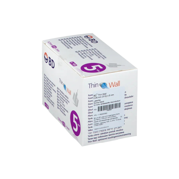 BD THIN WALL 0,25 31GX5MM, 100 stk.