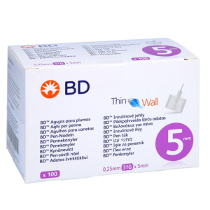BD THIN WALL 0,25 31GX5MM, 100 stk.