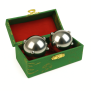 Therastar® QiGong-kugler i metal med massageknopper sølv, 1 par Ø 4,0 cm