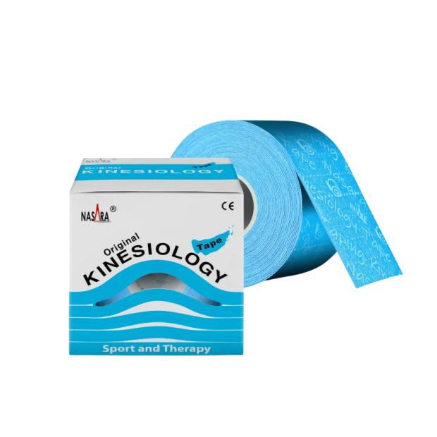 Nasara kinesiologitape 5 cm x 5 m sæt med 6 blå