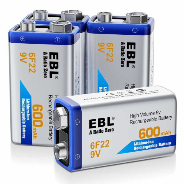 9V Li-ion batteri 600mAh