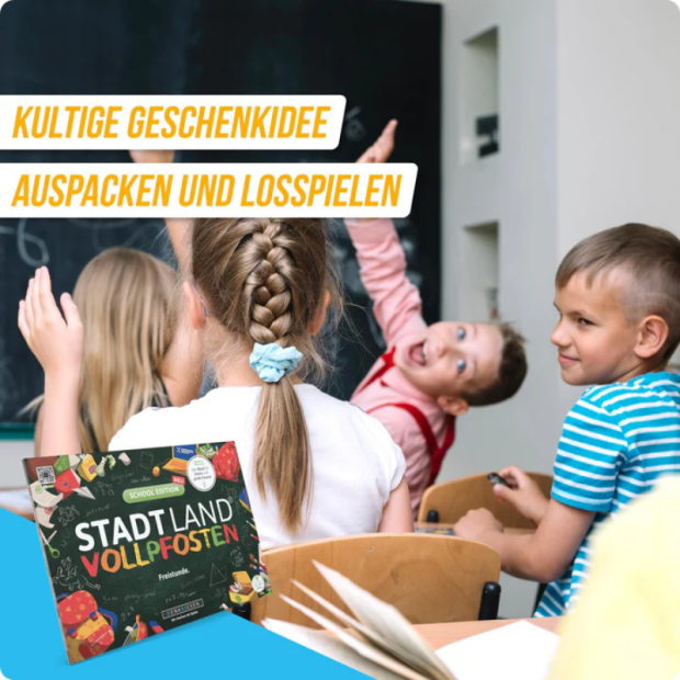 Stadt Land Vollpfosten® Spilleblok School Edition