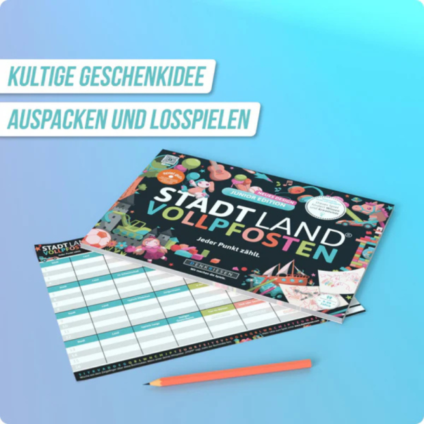 Stadt Land Vollpfosten® A4 spilleblok Junior Edition
