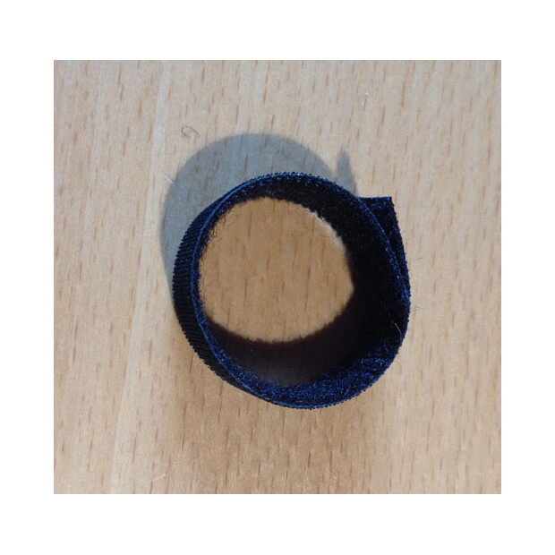 One-Wrap 10 mm sort velours + hook 25m