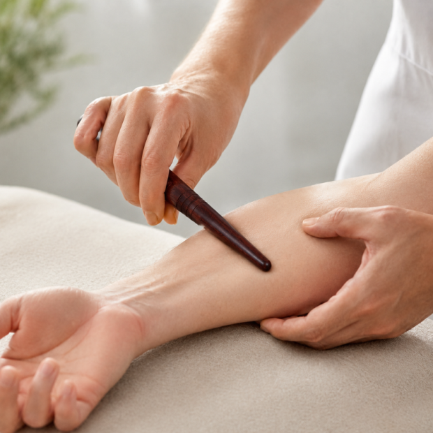 Therastar massagehjælpemidler i træ 4 dele