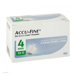 Accu-Fine penn&aring;le 4 mm 32G &ndash; 100 stk