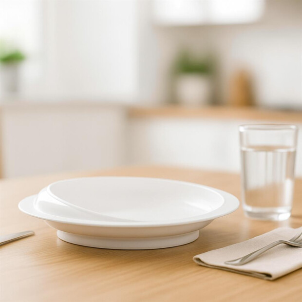Tallerken med hævet kant