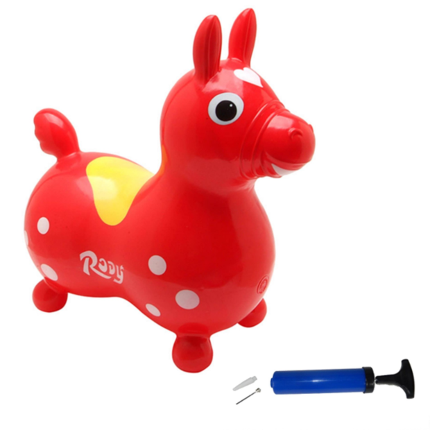 Rody hoppehest inkl. pumpe rød